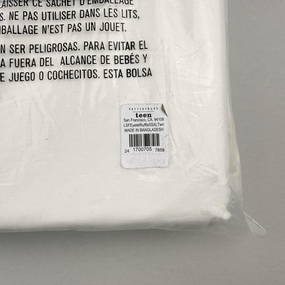 LoveShackFancy X Pottery Barn Teen Eyelet Ruffle Sheet Set TWIN XL White Cotton - Picture 8 of 8